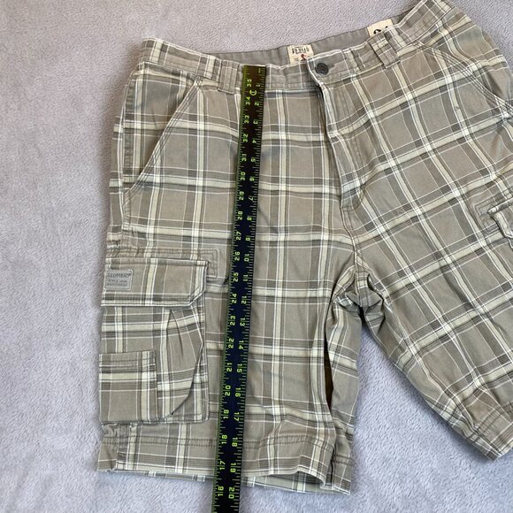 Red Head Mens Plaid Shorts Size 34 Beige Cotton Blend Casual Summer Wear - Picture 3 of 14